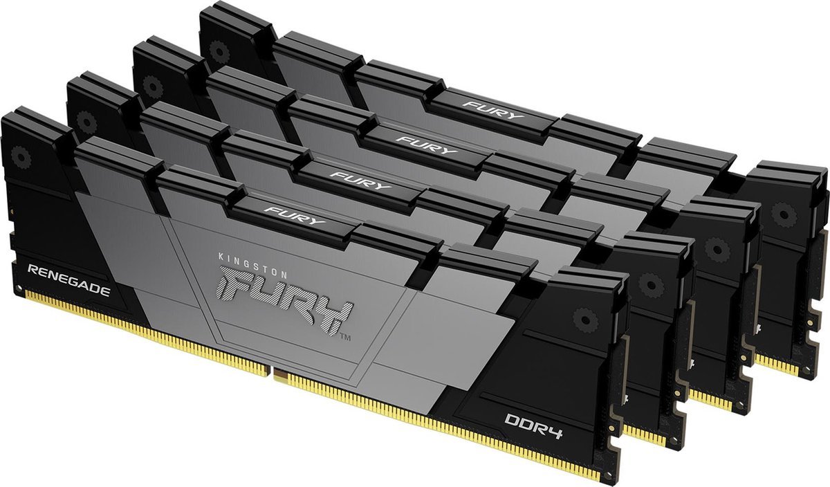 Kingston Kingston Technology Fury 32Gb 3600Mt/S Ddr4 Cl16 Dimm (Set Van 4) Renegade Zwart