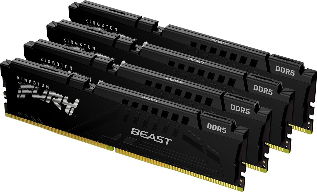 Kingston Kingston Technology Fury Beast 128Gb 5200Mt/S Ddr5 Cl40 Dimm (Set Van 4) Black Xmp