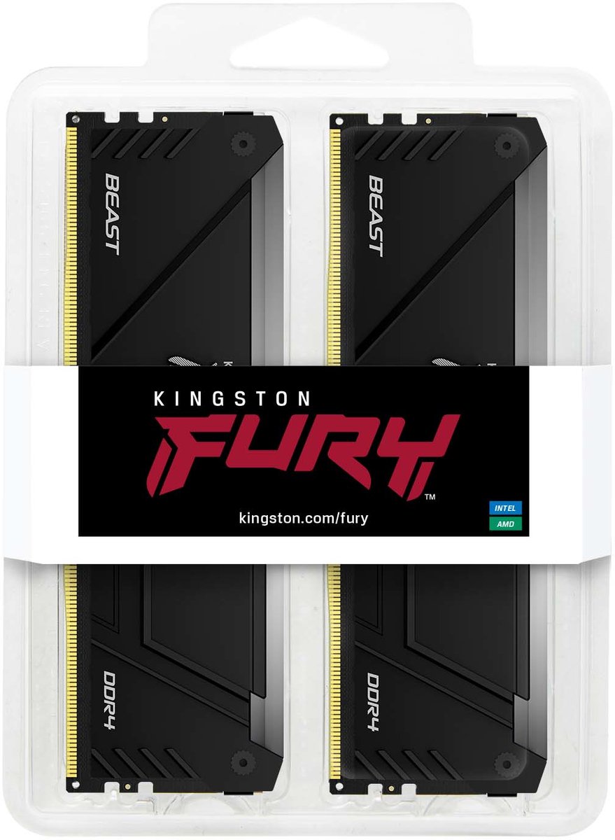 FURY Beast RGB 16GB (2x8GB) DDR4 3600MHz CL17 Geheugenkit - afbeelding 2