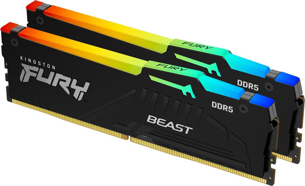 Kingston Technology Fury Beast 16Gb 6000Mt/S Ddr5 Dimm (Kit Van 2) Rgb Expo geheugen