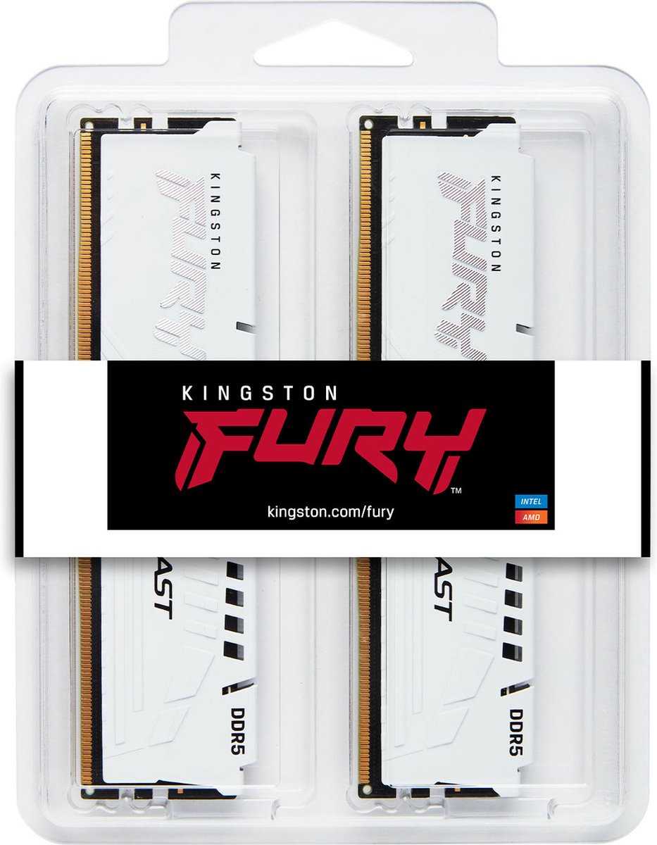 FURY Beast 32GB (2x16GB) 5600MT/s DDR5 CL40 White RGB XMP - afbeelding 2