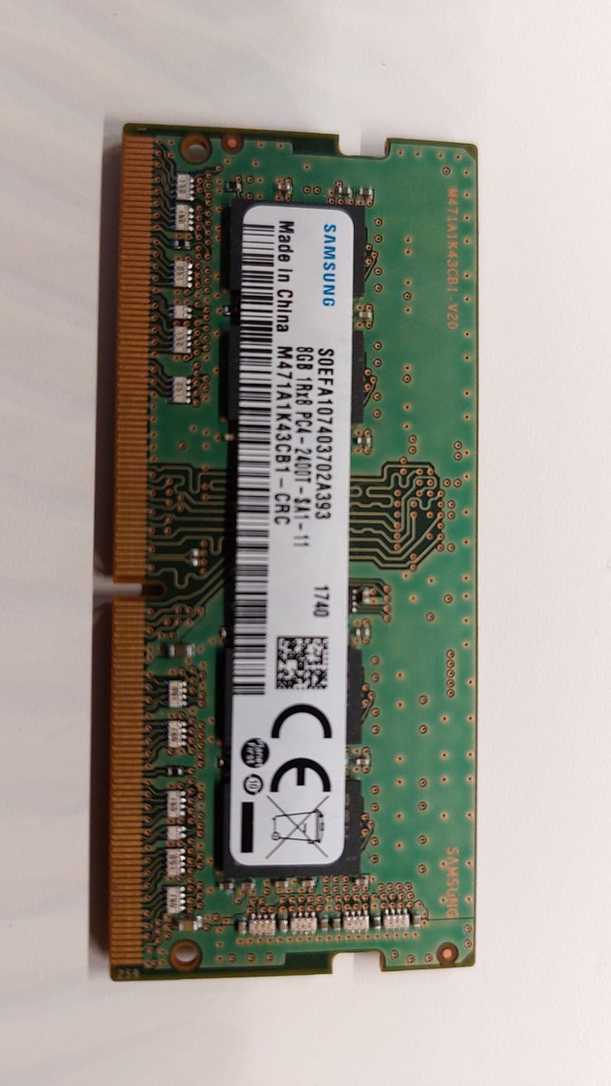samsung Samsung 8Gb 1Rx8 Pc4-2400T-Sa1-11 S0Dimm M471A1K43Cb1-Crc Ddr4