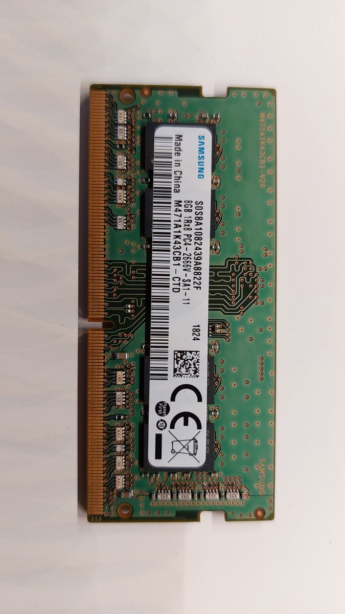 samsung Samsung 8Gb 1Rx8 Pc4-2666V-Sa1-11 S0Dimm M471A1K43Cb1-Ctd Ddr4