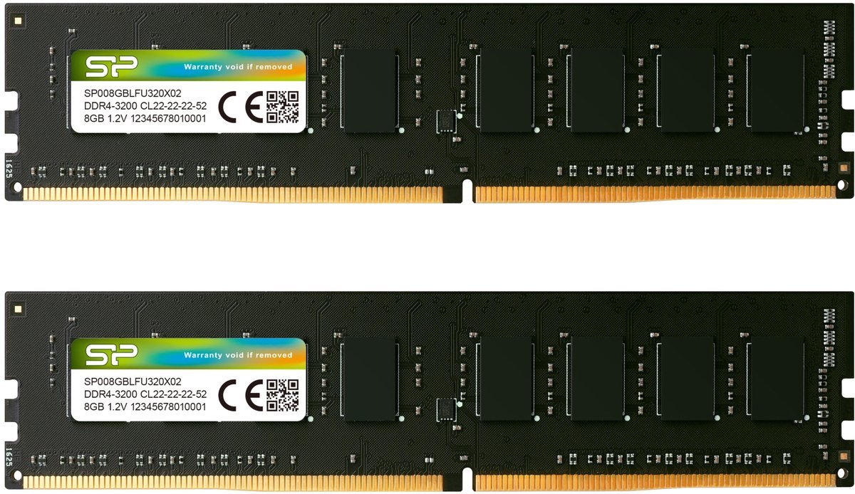Silicon Power Silicon Power - Desktopgeheugen - Ddr4 - 16Gb (2X8Gb) - 3200Mhz - Cl22 - Udimm - Sp016Gblfu320X22