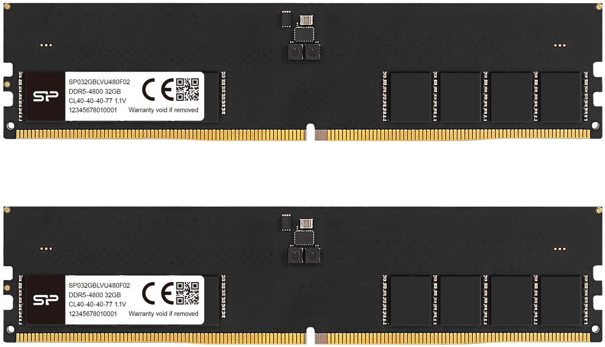 Silicon Power Silicon Power - Desktopgeheugen - Ddr5 - 64Gb (2X32Gb) - 4800Mhz - Cl40 - Udimm - Sp064Gblvu480F22