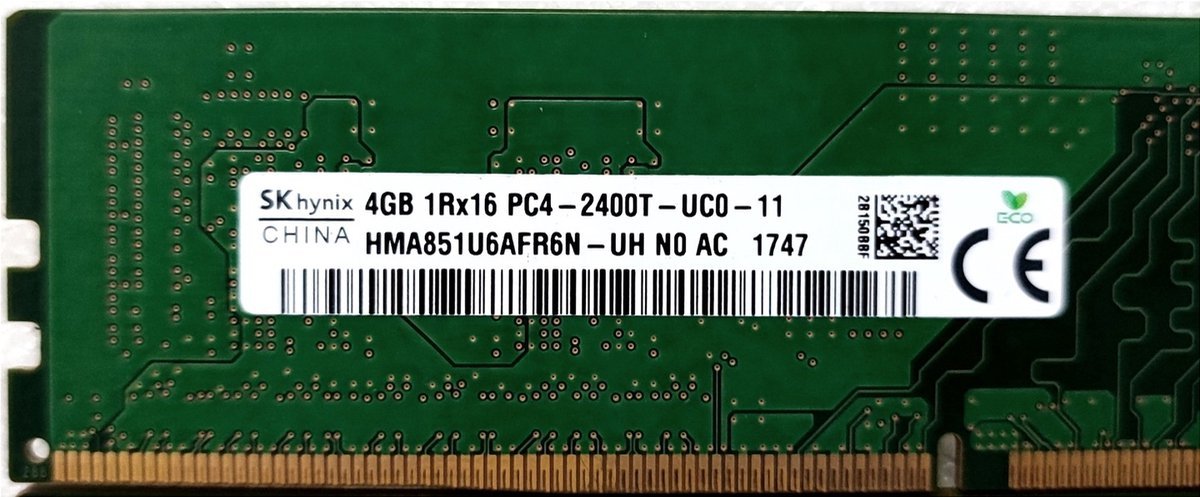 SK hynix Sk Hynix Hma851U6Afr6N-Uh – 4Gb Ddr4 2400Mhz Dimm Desktop Geheugen – Betrouwbaar & Compatibel