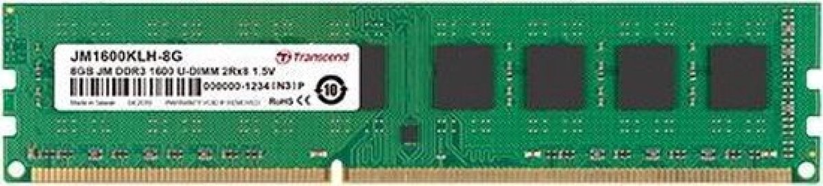 Transcend Jetram Jm1600Klu-2G Geheugenmodule 2 Gb 2 X 8 Gb Ddr3 1600 Mhz