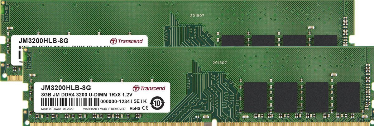 Transcend Transcend Jetram Jm3200Hle-32Gk Geheugenmodule 32 Gb 2 X 16 Gb Ddr4 3200 Mhz