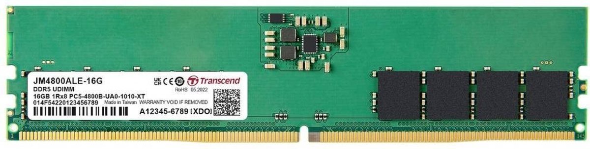 Transcend Jm4800Ale-16G – Werkgeheugenmodule Voor Pc – Ddr5 – 16 Gb – 4800 Mhz