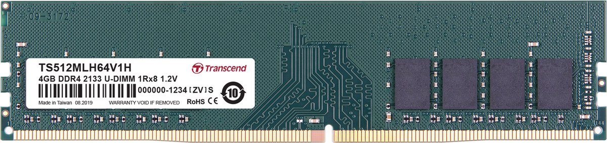 Transcend Transcend Ts512Mlh64V1H Geheugenmodule 4 Gb 1 X 8 Gb Ddr4 288-Pin Dimm