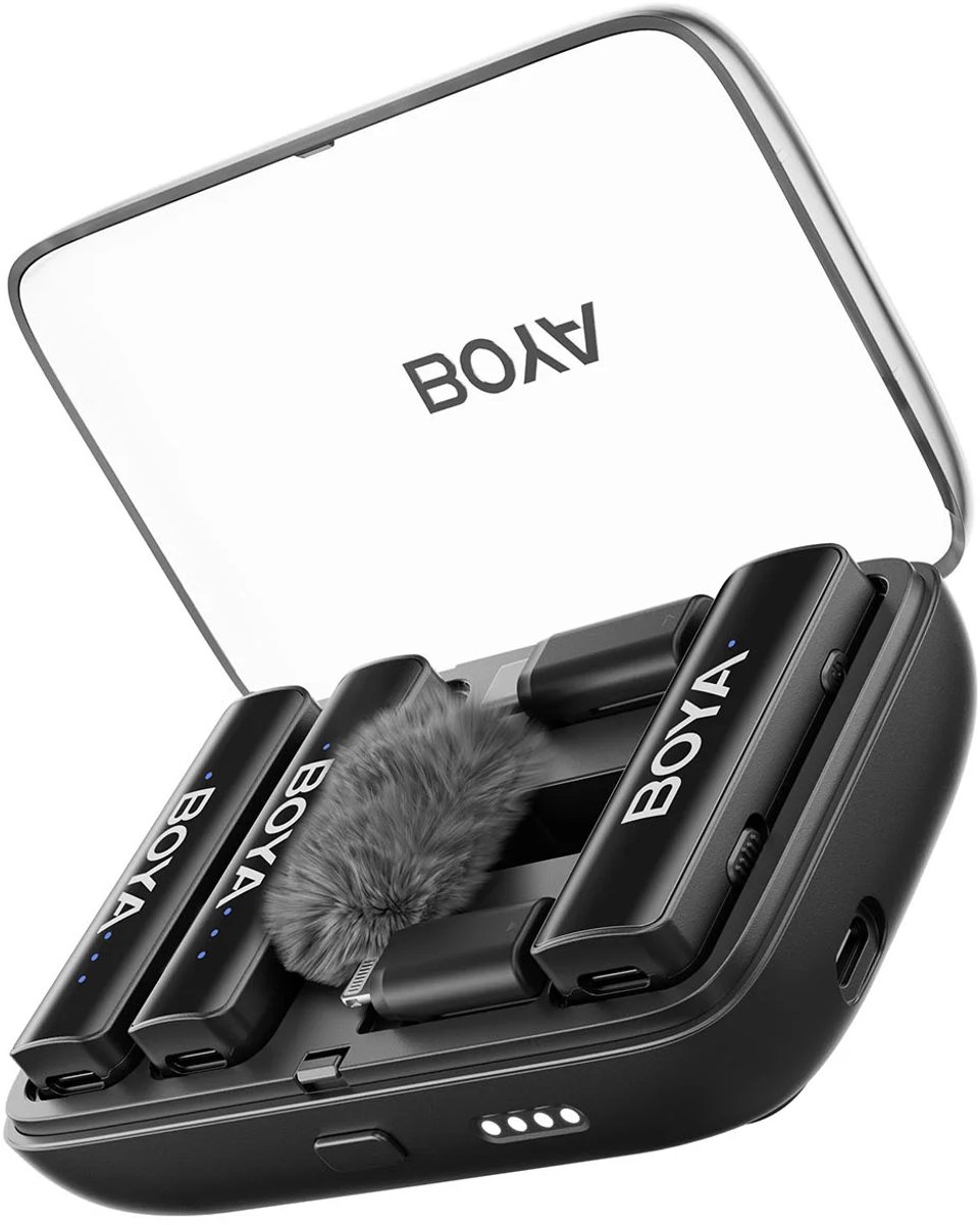 Boya boyalink v2 0 3 in 1 6 orig - Boya Boyalink V2.0 3-In-1 Wireless USB Draadloze microfoonset (zwart)