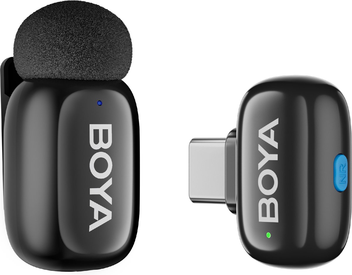Boya mini 12 2 4 ghz ultra 2 orig - Boya Mini-12 2.4 GHz Ultra Mini USB Draadloze microfoonset (zwart)