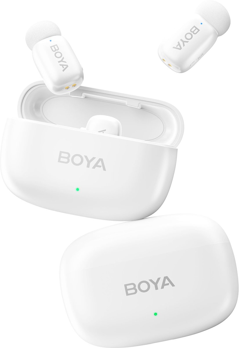 Boya mini 13 2 4 ghz ultra 3 orig - Boya Mini-13 2.4 GHz Ultra Mini USB Draadloze microfoonset (wit)