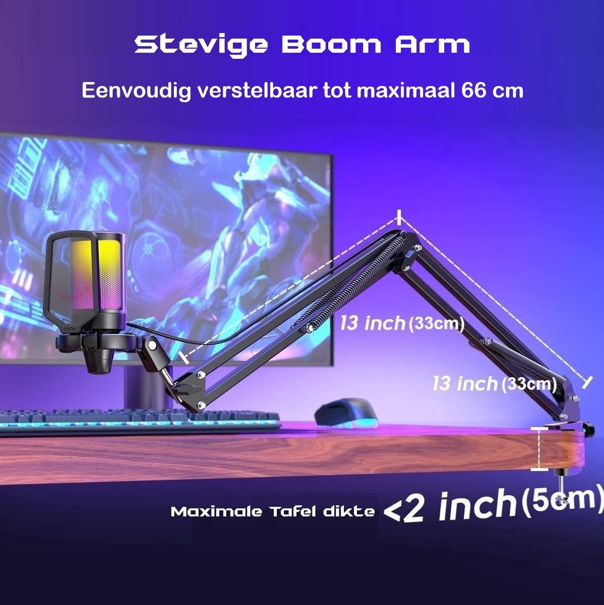 Fifine a6t usb microfoon pc met arm 2 orig - FIFINE A6T USB Microfoon (zwart)
