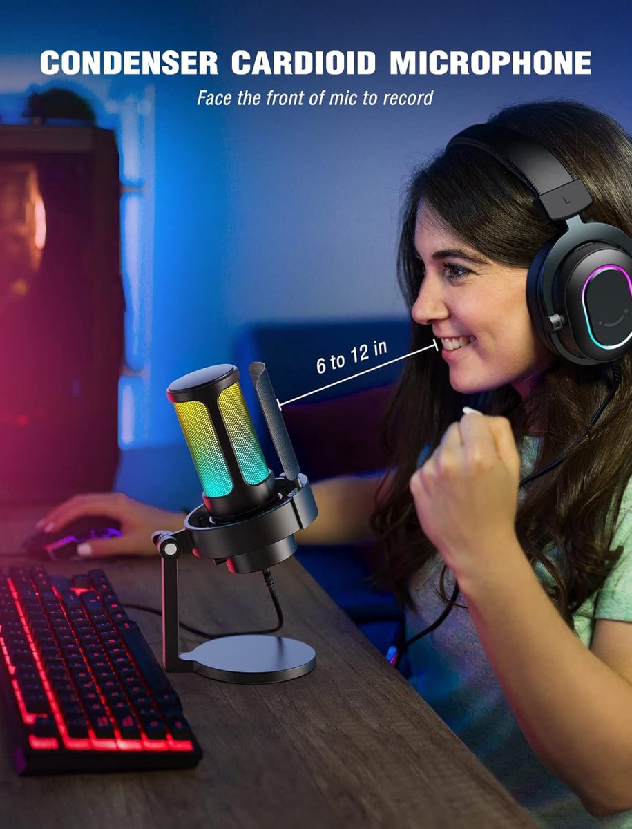 Fifine a8 usb streaming podcast gesch 5 orig - FIFINE A8 RGB Streaming Gaming Podcast Geschikt USB Microfoon (zwart)