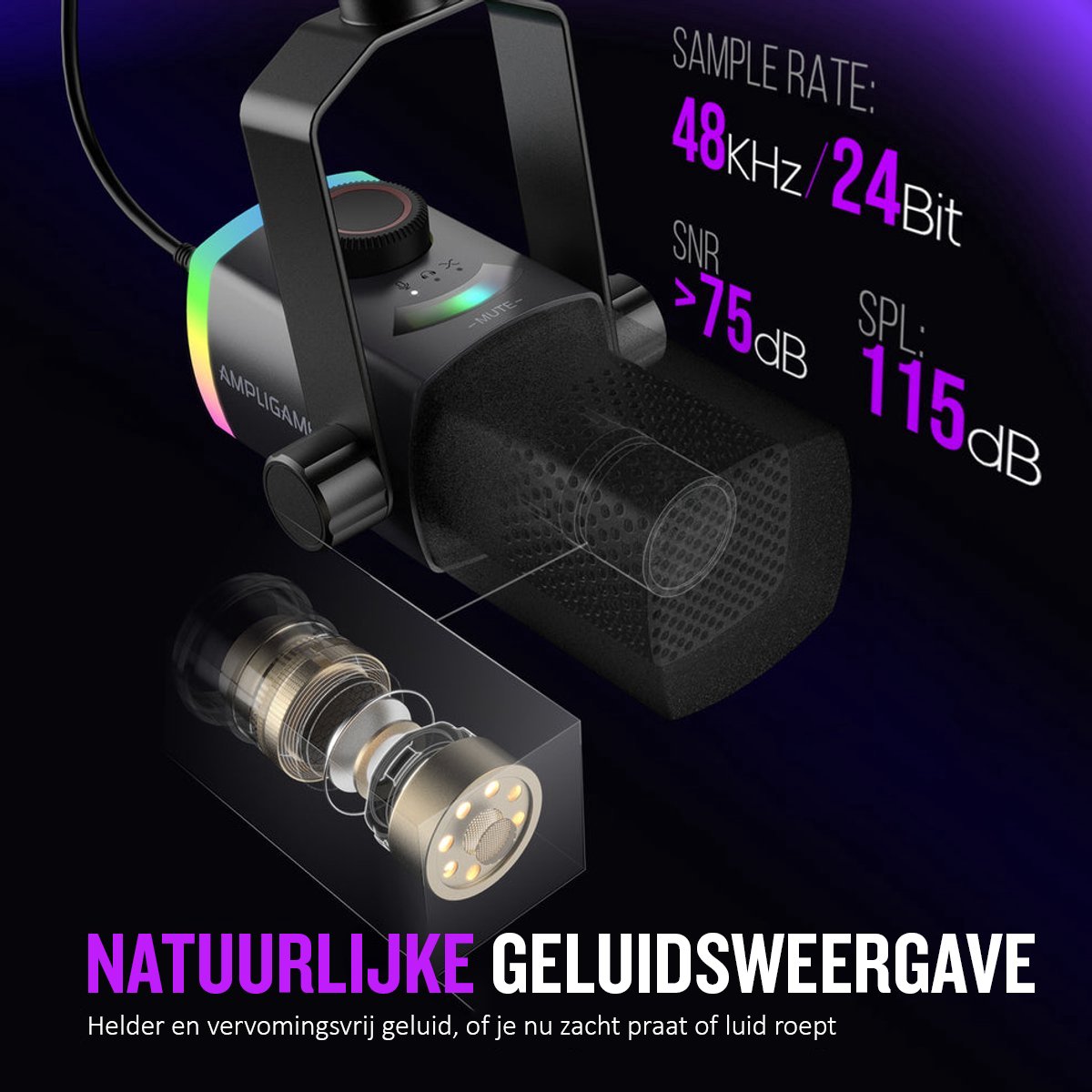 Fifine am8 pro t usb xlr studio 9555169 7 orig - FIFINE Am8 Pro T USB + XLR Microfoon (zwart)