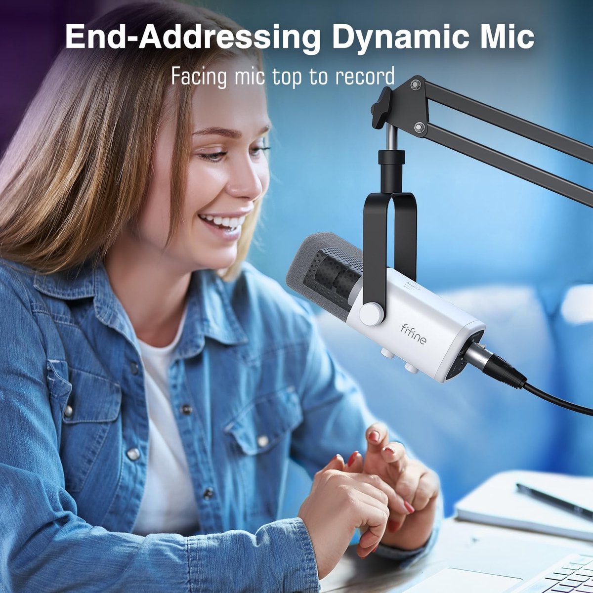 Fifine am8t wit usb xlr studio microf 5 orig - FIFINE Am8T USB + XLR Microfoon (wit)