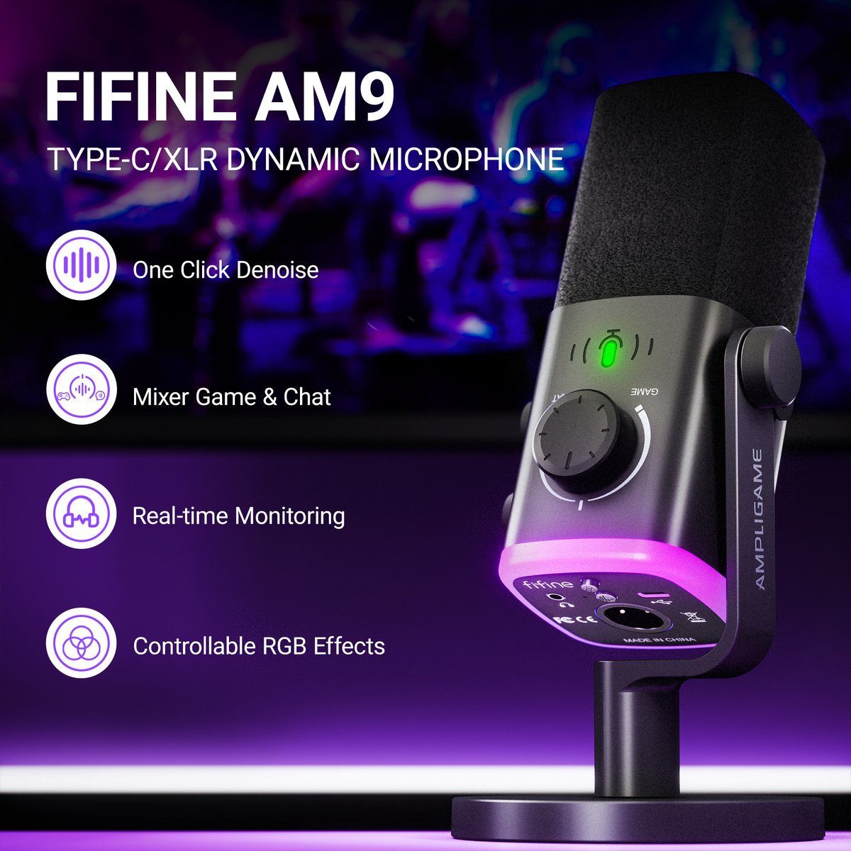 Fifine am9 microfoon dynamische podca 9555211 3 orig - FIFINE Am9 USB + XLR Microfoon (zwart)