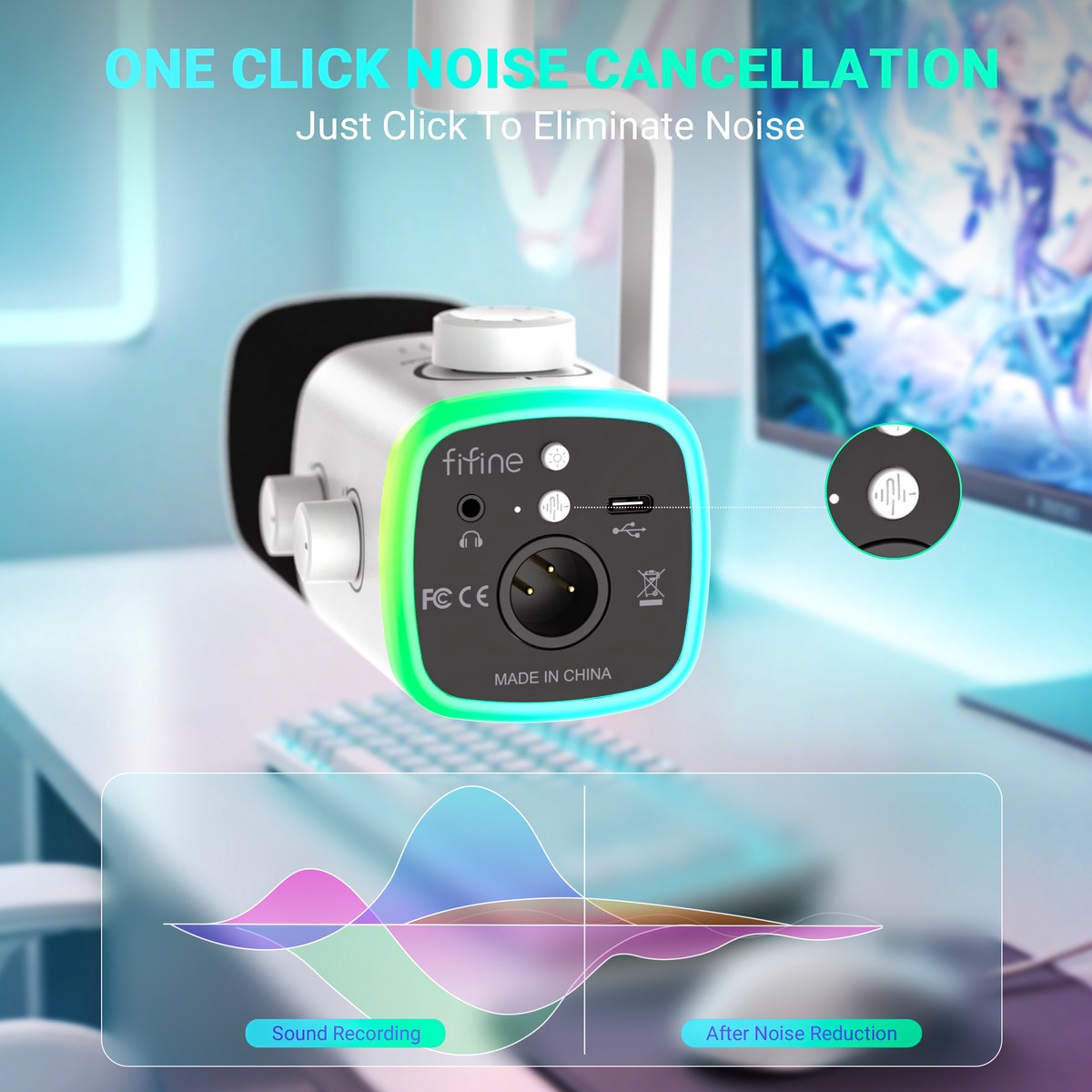 Fifine am9 microfoon dynamische podca 9555212 4 orig - FIFINE Am9 USB + XLR Microfoon (wit)