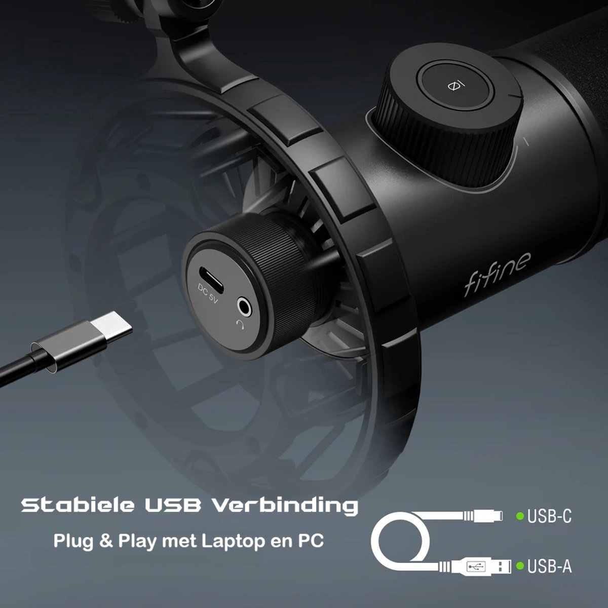 Fifine k658 microfoon dynamische podc 4 orig - FIFINE K658 USB Microfoon (zwart)