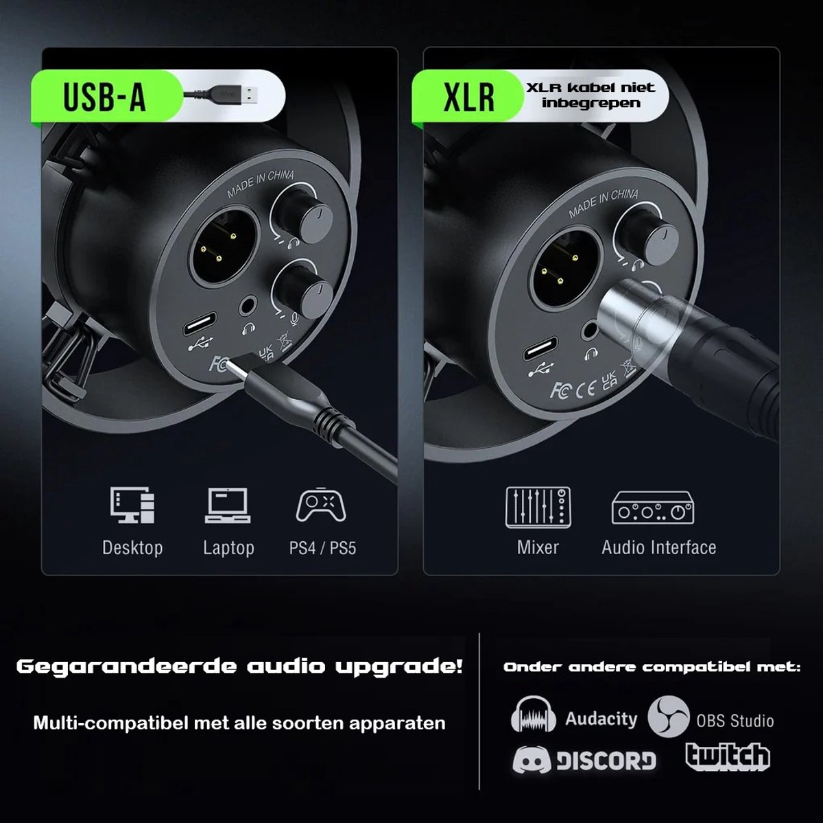Fifine k688 usb xlr dynamische microf 9555162 3 orig - FIFINE K688 USB + XLR Microfoon (zwart)