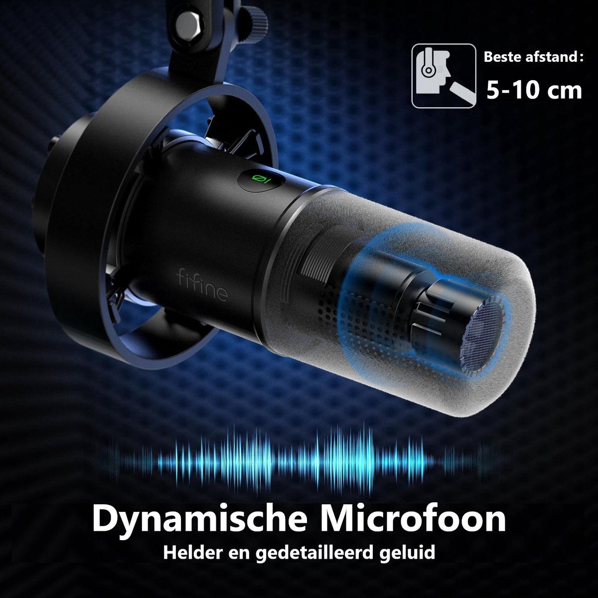 Fifine k688 usb xlr dynamische microf 9555162 6 orig - FIFINE K688 USB + XLR Microfoon (zwart)