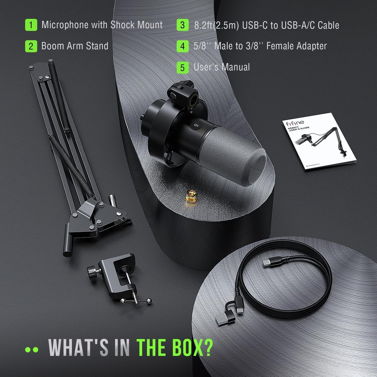 Fifine k688ct usb xlr dynamische micr 6 orig - FIFINE K688Ct USB + XLR Microfoon (zwart)