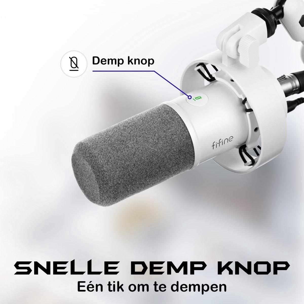 Fifine k688ct wit usb xlr dynamische 3 orig - FIFINE K688Ct USB + XLR Microfoon (wit)