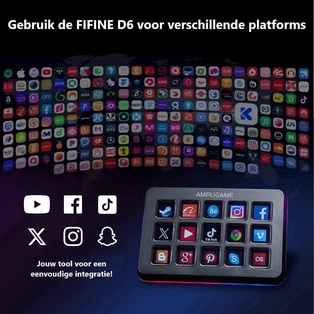 Fifine streaming pack am8t d6 xlr com 5 orig - FIFINE Streaming Pack Am8T D6 Xlr Complete USB + XLR Microfoon (zwart)
