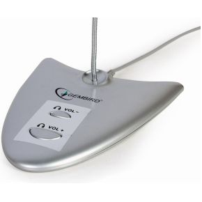 Gembird mic du 01 microfoon pc microfo 2 orig - Gembird MIC-DU-01 USB Microfoon (zilver)