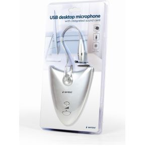 Gembird mic du 01 microfoon pc microfo 5 orig - Gembird MIC-DU-01 USB Microfoon (zilver)