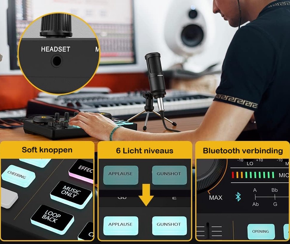 Maono au am200 s1 portable podcast s 5 orig - Maono Au-Am200-S1 Portable Podcast Starterpack Inclusief USB Microfoon