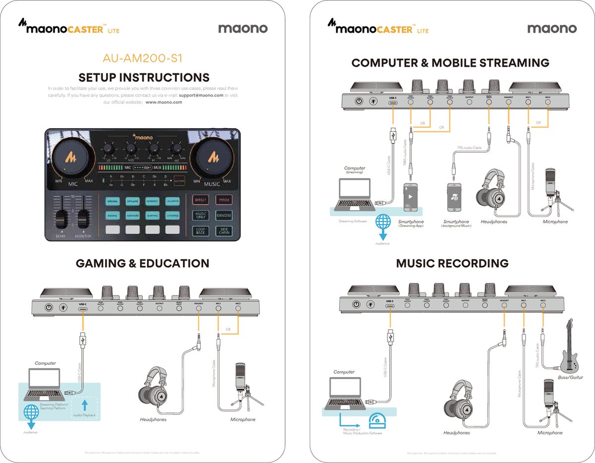 Maono au am200 s1 portable podcast s 6 orig - Maono Au-Am200-S1 Portable Podcast Starterpack Inclusief USB Microfoon