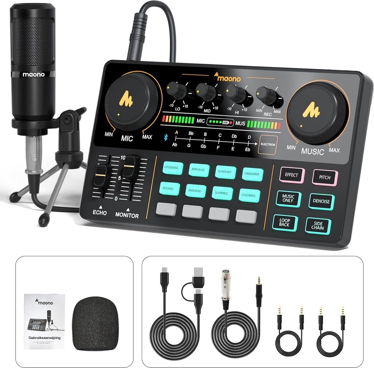 Maono au am200 s1 portable podcast s 7 orig - Maono Au-Am200-S1 Portable Podcast Starterpack Inclusief USB Microfoon