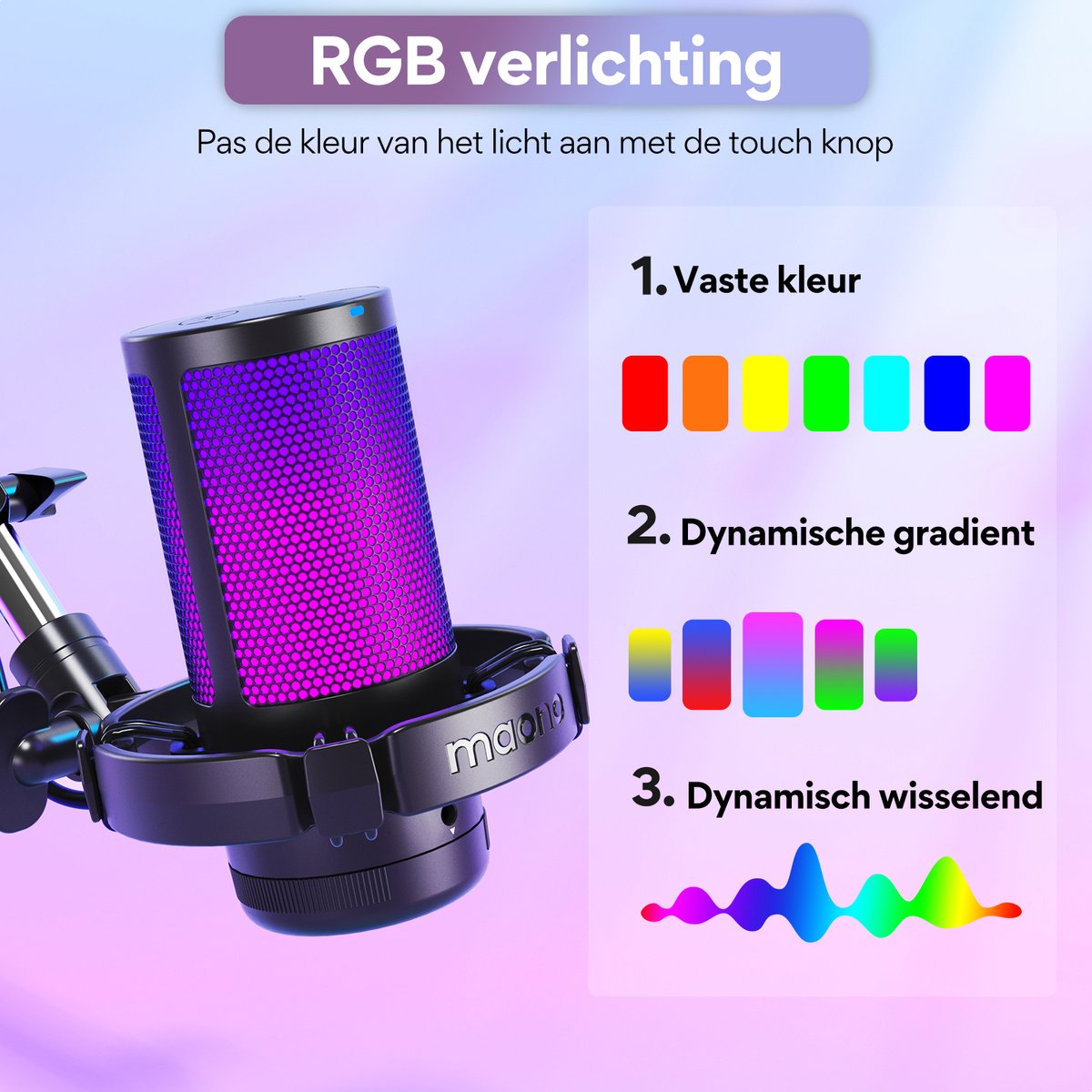Maono dgm20s usb microfoon met arm g 4 orig - Maono Dgm20S USB Microfoon (zwart)