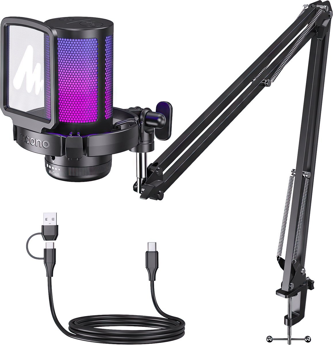 Maono dgm20s usb microfoon met arm g