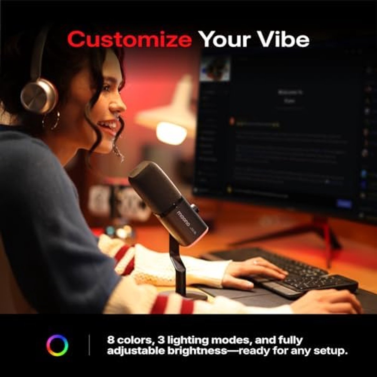 Maono pd100w draadloze podcast micro 5 orig - MAONO Pd100W USB Microfoon (zwart)