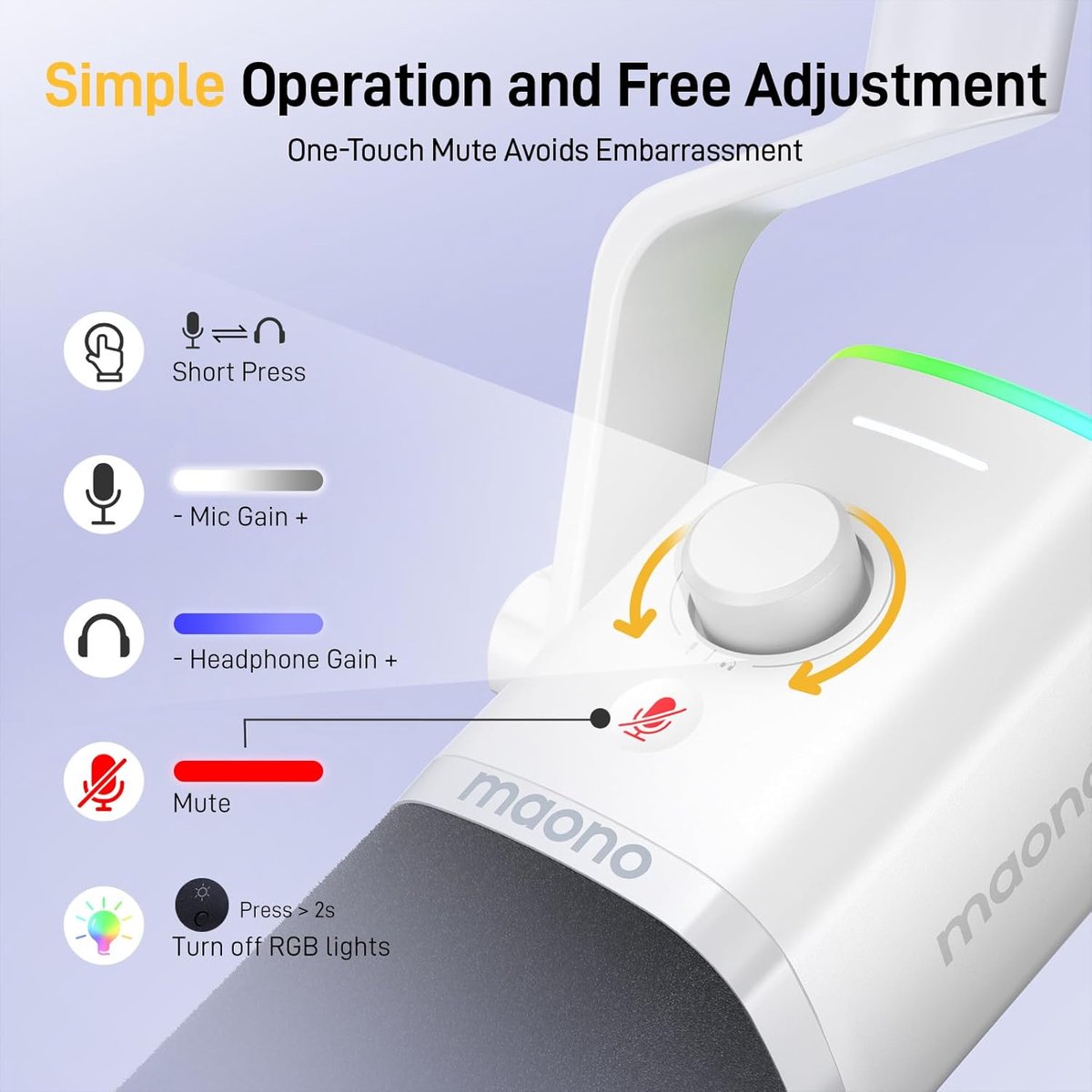 Maono pd100x microfoon voor computer 9555255 6 orig - Maono Pd100X USB + XLR Microfoon (wit)