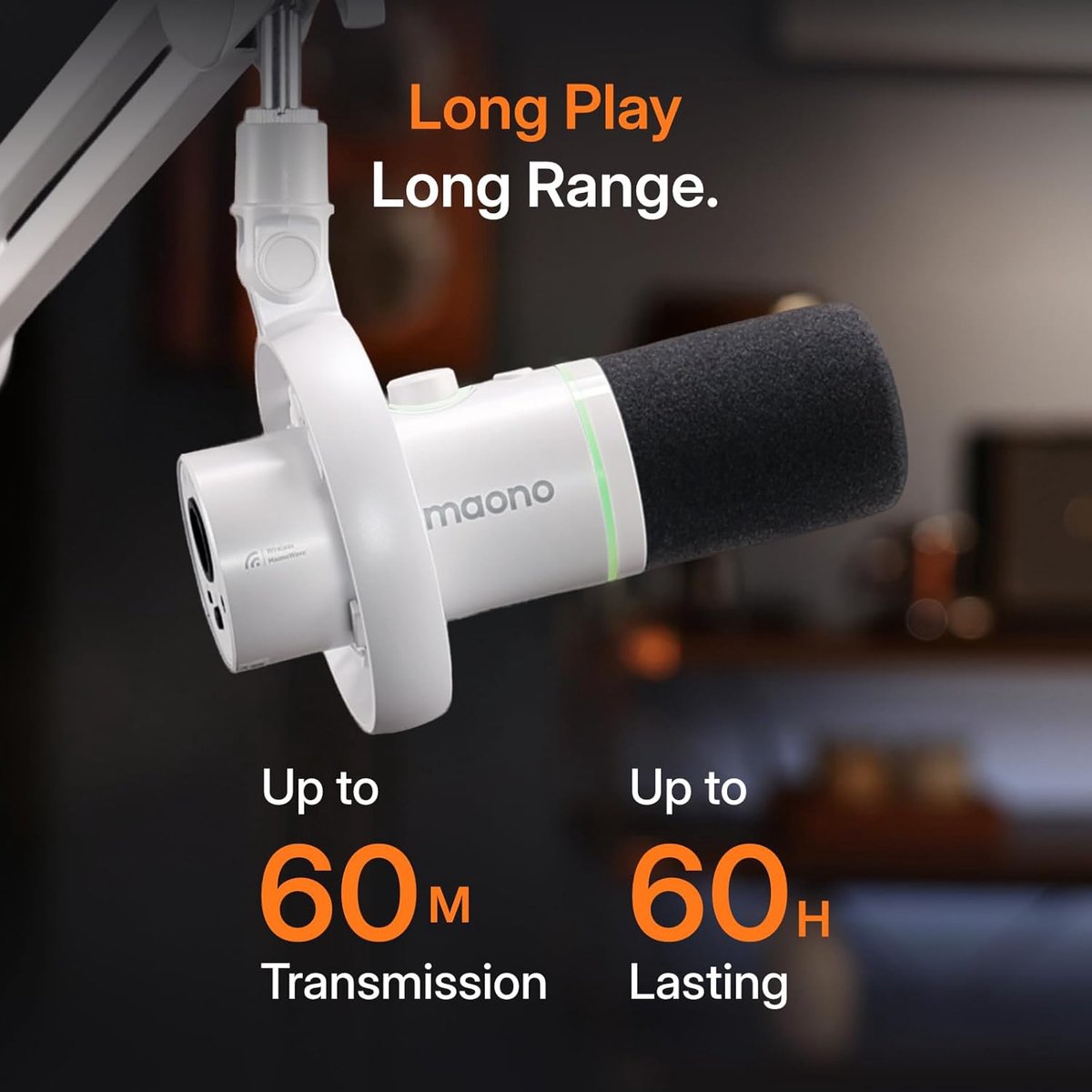 Maono pd200w draadloze podcast micro 9555252 3 orig - MAONO Pd200W USB + XLR Microfoon (wit)