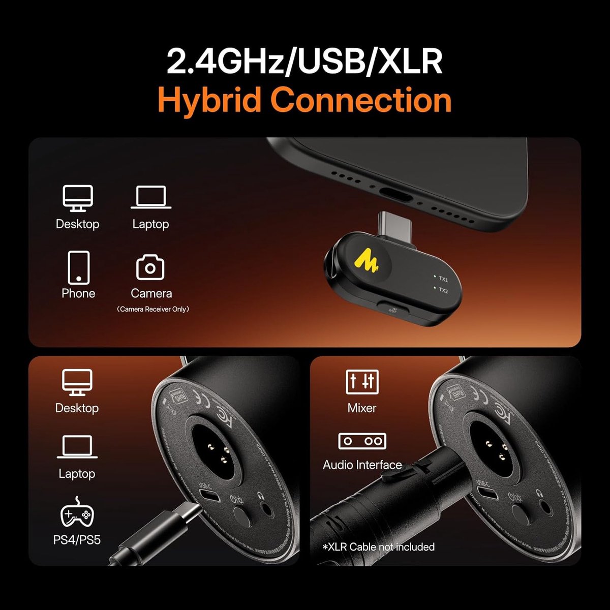 Maono pd200ws black microfoon 5 orig - Maono Pd200Ws USB + XLR Microfoon (zwart)