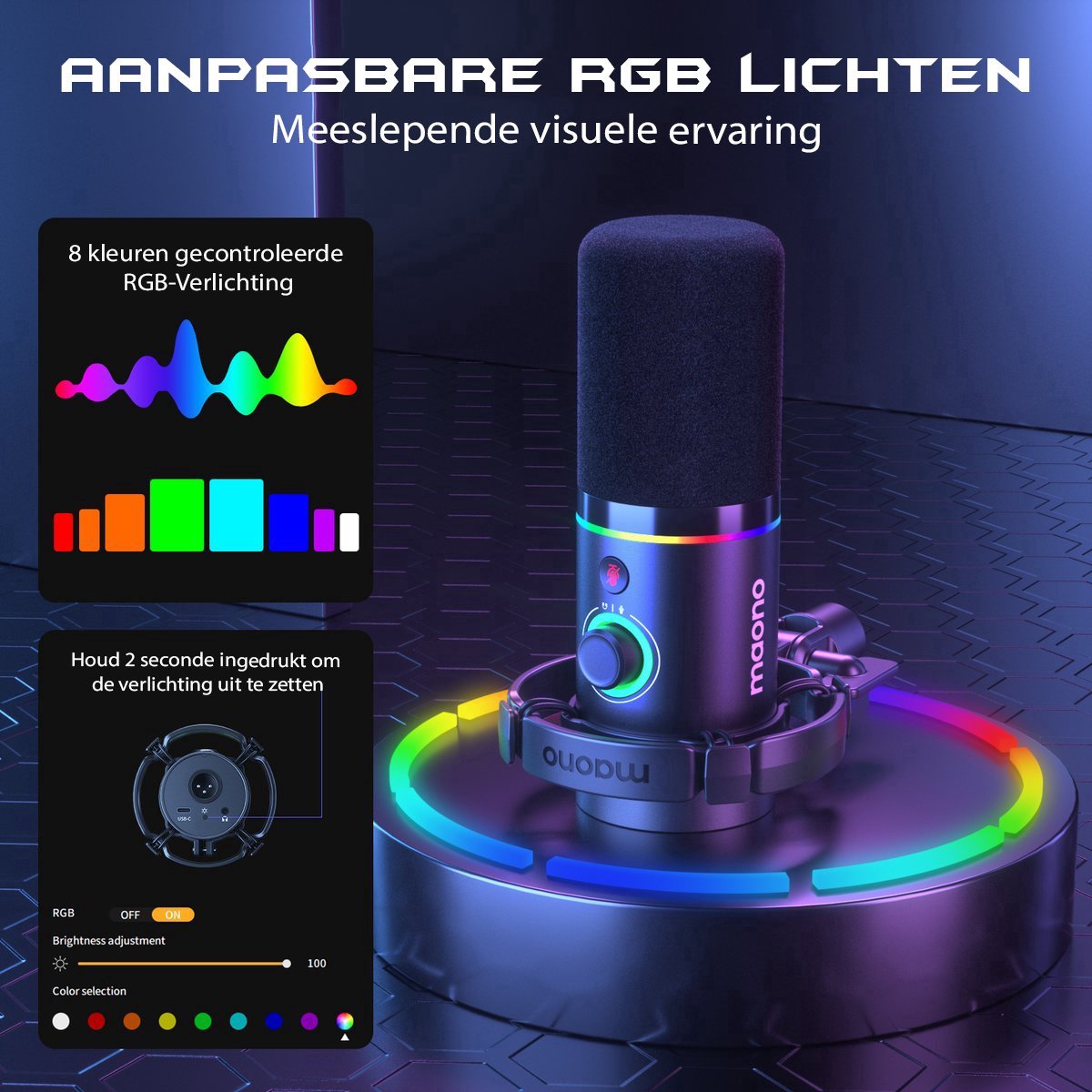 Maono pd200x xlr dynamische microfoo 10 orig - Maono Pd200X USB + XLR Microfoon