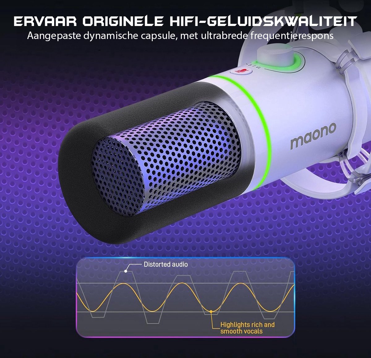 Maono pd200xs wit xlr dynamische mic 9 orig - Maono Pd200Xs USB + XLR Microfoon (wit)