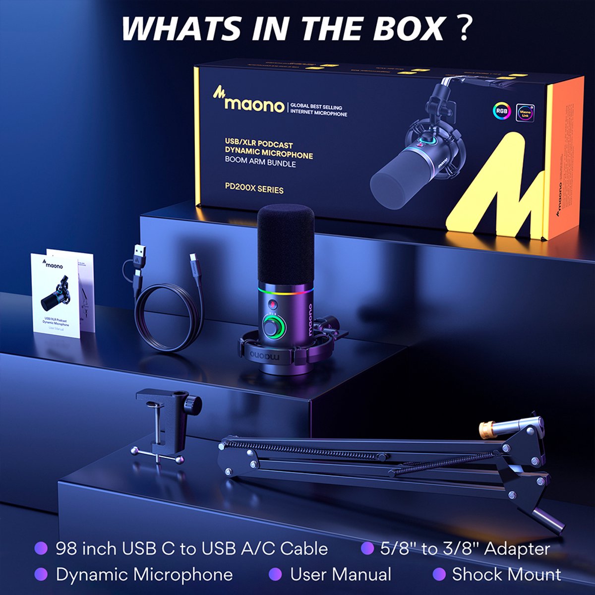 Maono pd200xs xlr dynamische microfo 5 orig - Maono Pd200Xs USB + XLR Microfoon (zwart)