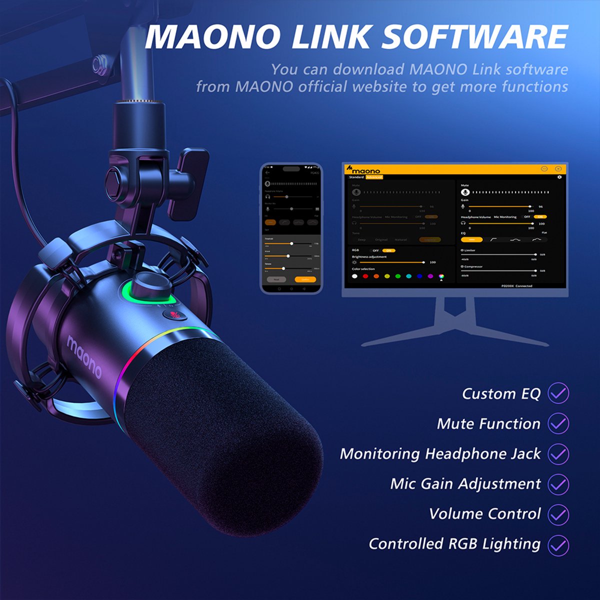 Maono pd200xs xlr dynamische microfo 9 orig - Maono Pd200Xs USB + XLR Microfoon (zwart)