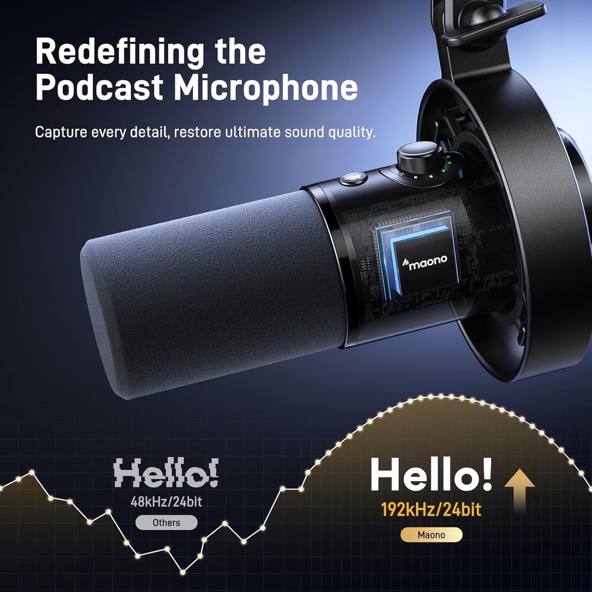 Maono pd300x microfoon 4 orig - Maono Pd300X USB + XLR Microfoon (zwart)