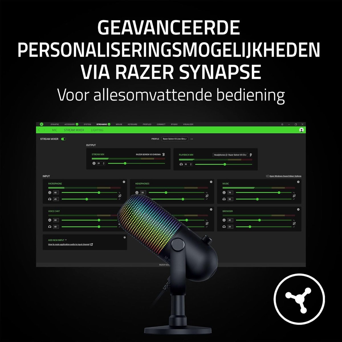 Razer seiren v3 chroma usb microfoon 9555193 4 orig - Razer Seiren V3 Chroma USB Microfoon (wit)