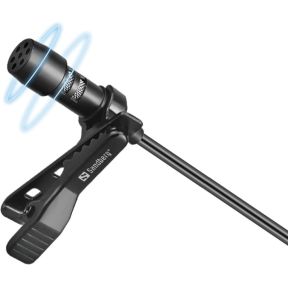 Sandberg streamer usb clip microphone 3 orig - Sandberg 126-40 Clip Microphone USB Dasspeldmicrofoon (zwart)