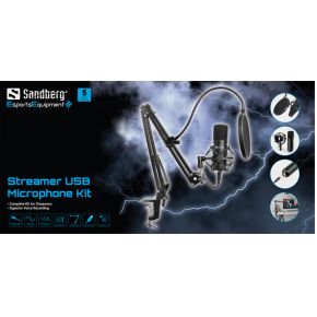 Sandberg streamer usb microphone 3 orig - Sandberg 126-07 Streamer Microphone Kit USB Microfoon (zwart)