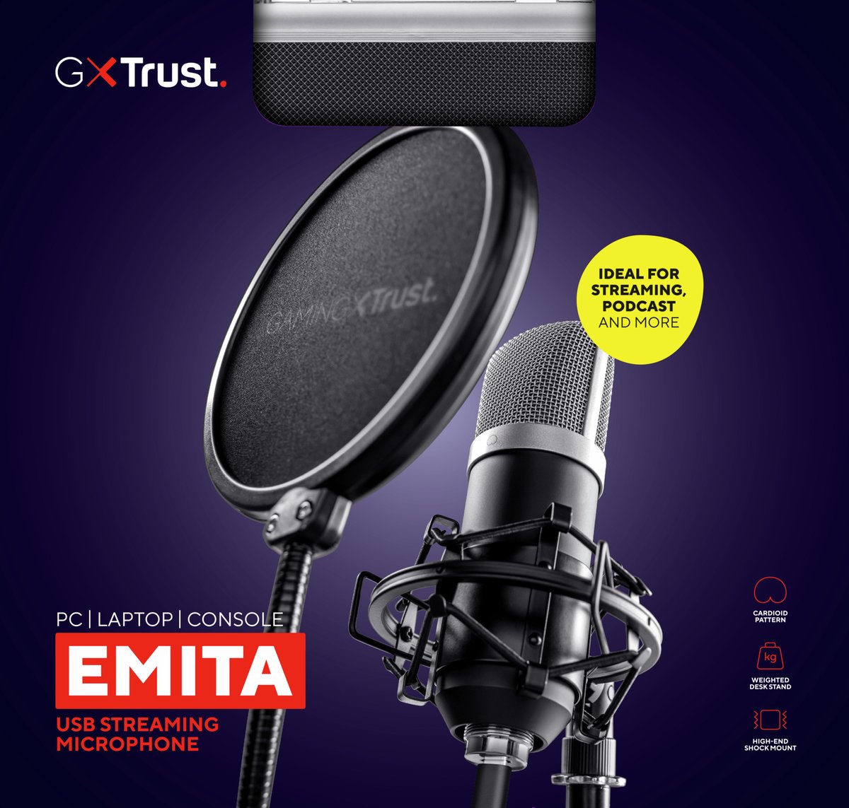 Trust gxt 252 emita usb studio micro 9 orig - Trust Gxt 252 Emita USB Microfoon