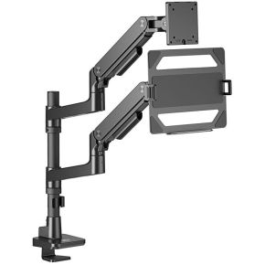 Act connectivity monitorarm met laptophouder of 4 orig - ACT Connectivity Monitorarm met tot 49" Bureausteun (zwart)
